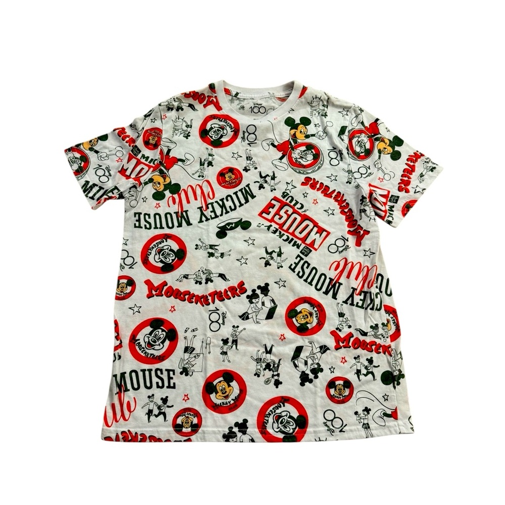 Disney | Mickey Mouse Graphic Tee - White, Red, Black, Size XL Boys Disneyland